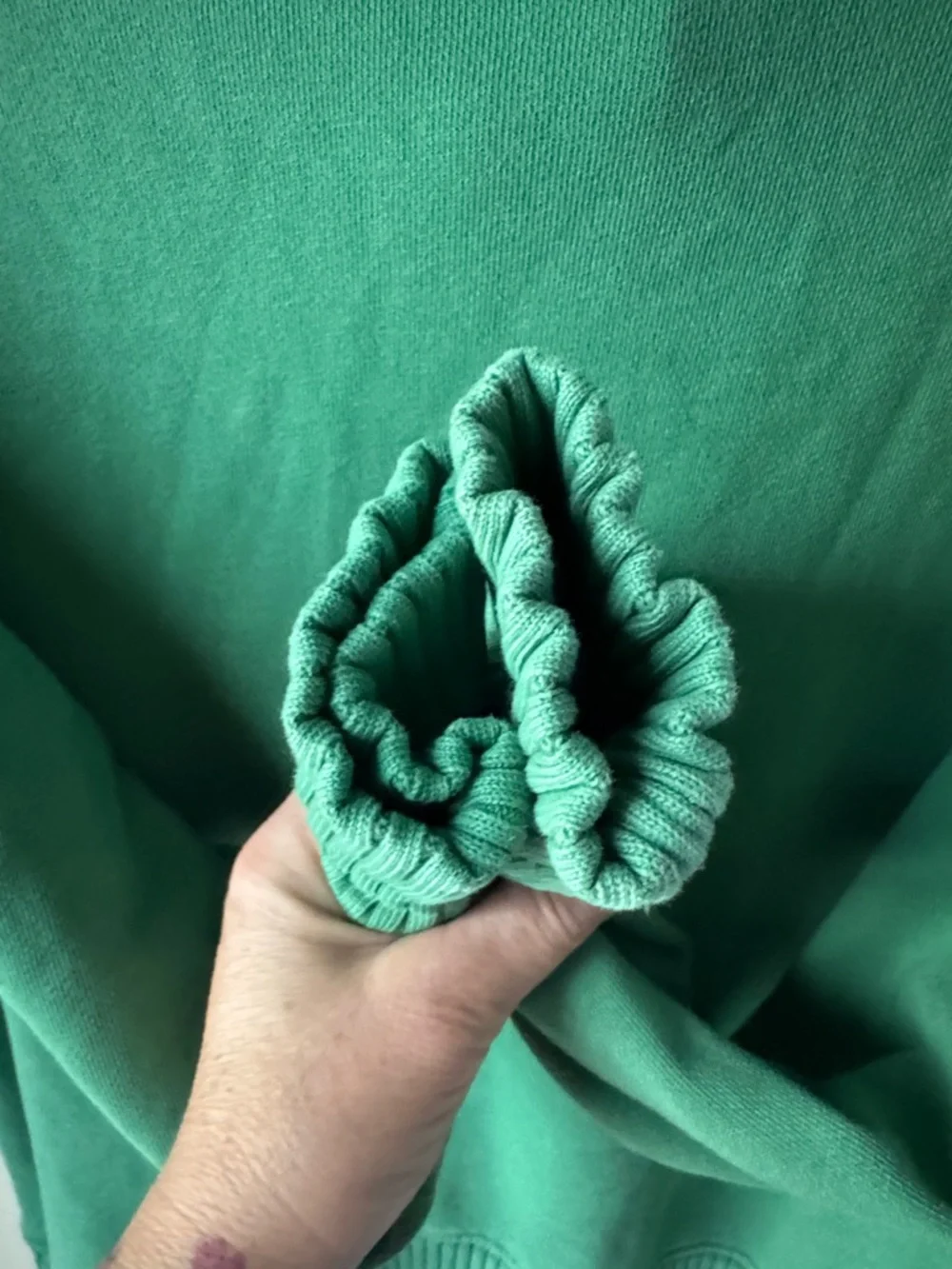 aerie Kelly Green Half-Zip Ribbed Funnel Pullover - Picture 4 of 4